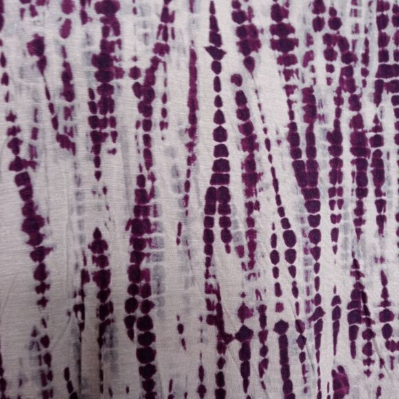 LOGO Lori Goldstein Purple Tie Dye Effect Long Sleeve Blouse - Picture 3 of 7